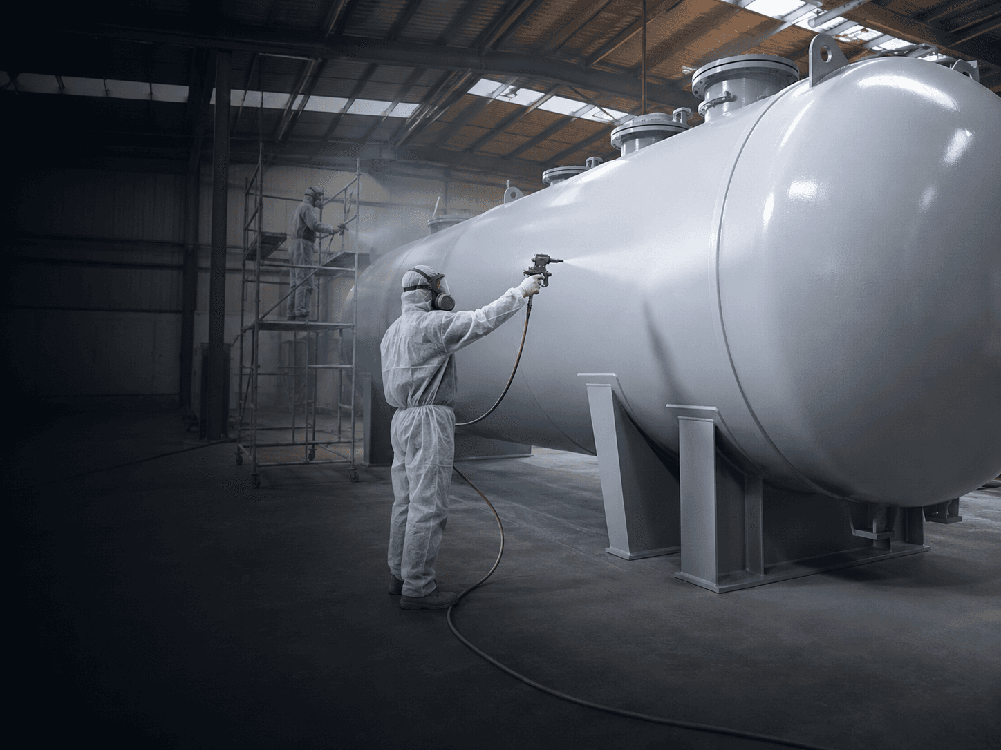 Industrimålning av metallkonstruktion hos Degeberga Lackering